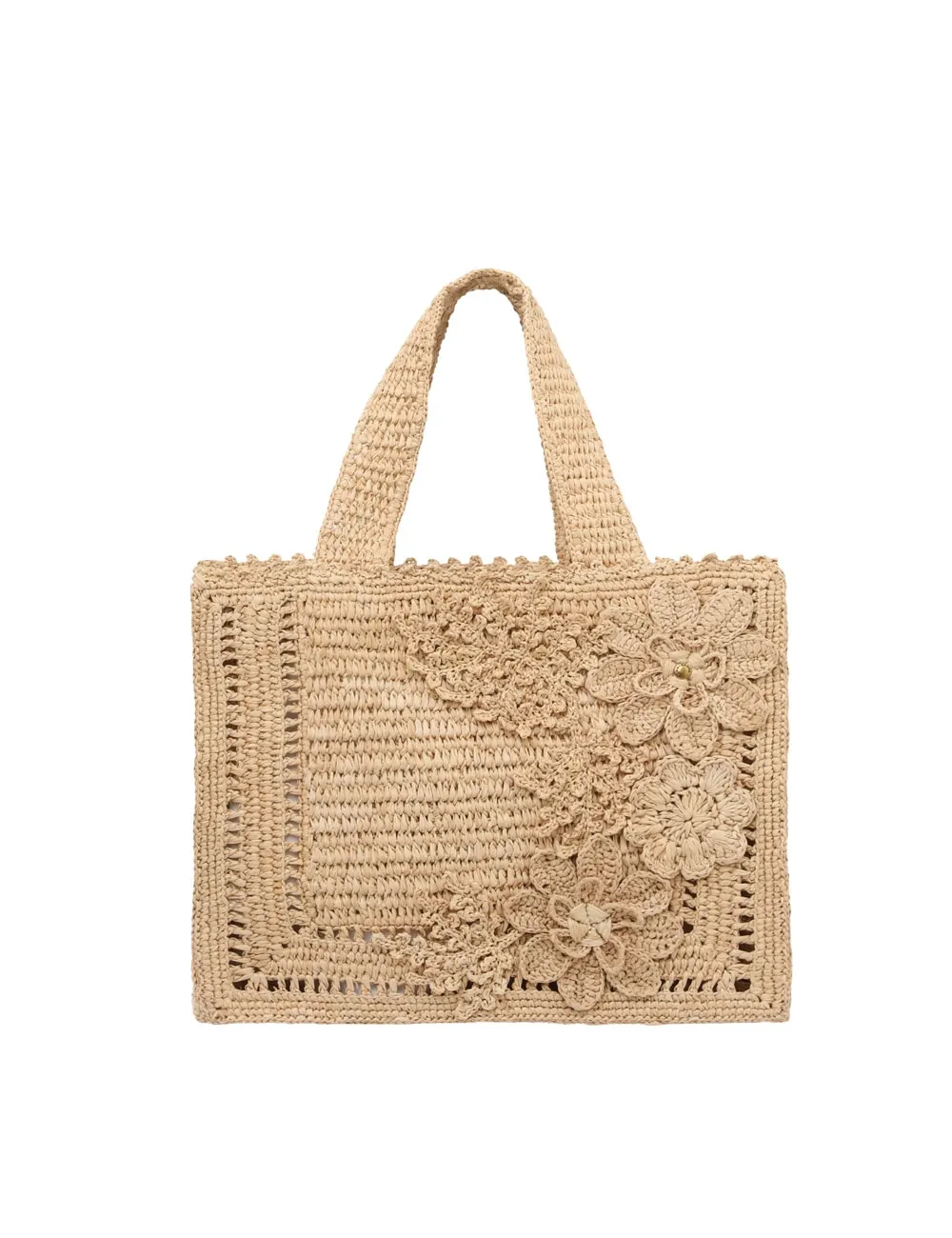 Floral Raffia Mini Tote