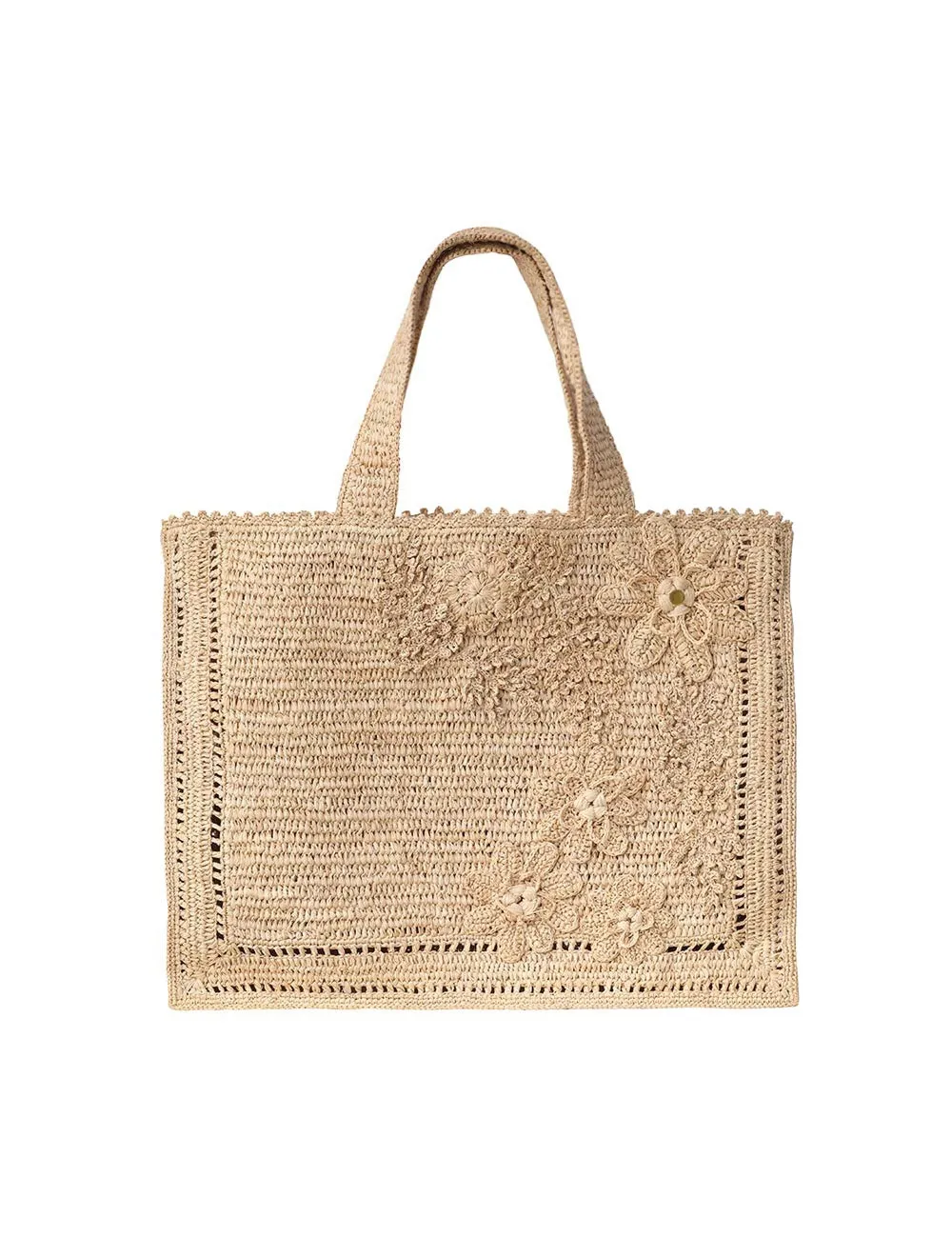 Floral Raffia Tote