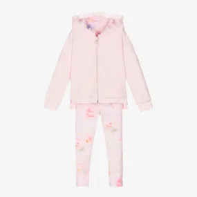 Girls Pink Cotton Reversible Leggings Set