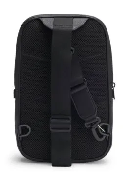 Grained mono-strap backpack with stacked logo