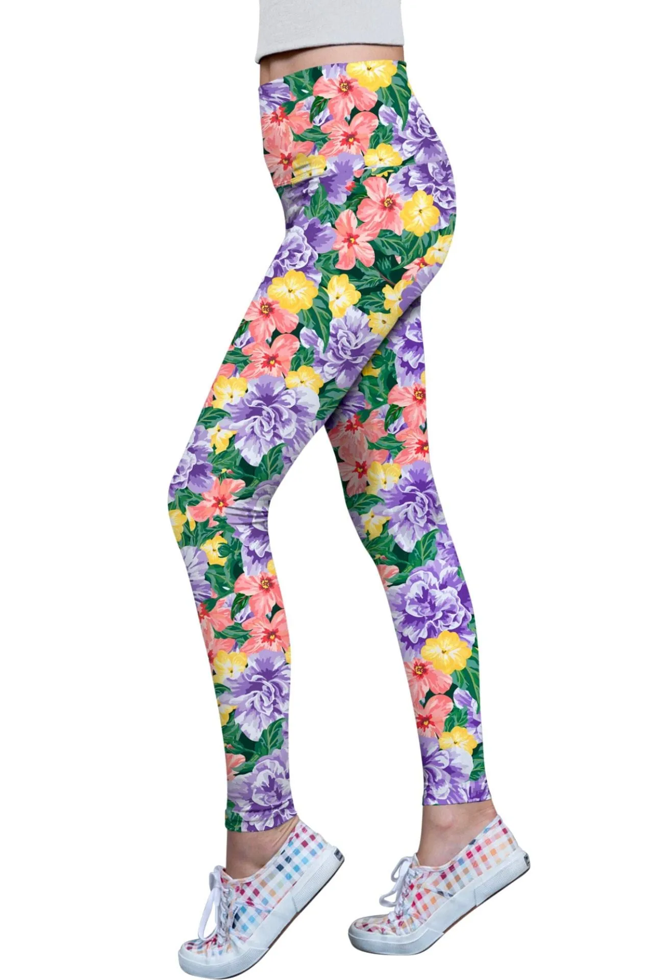 Hello May Lucy Floral Printed Performance Leggings - Women