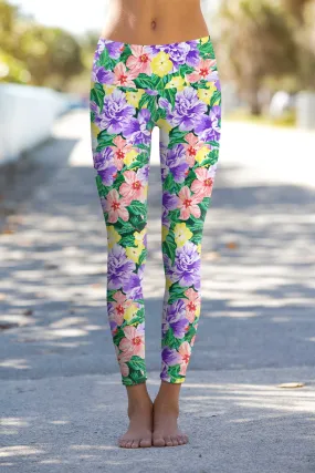 Hello May Lucy Floral Printed Performance Leggings - Women