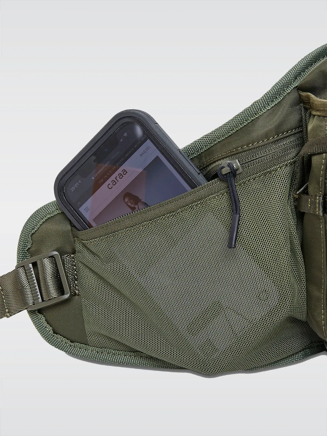 Hiking Waistpack - Olive With Black Hardware