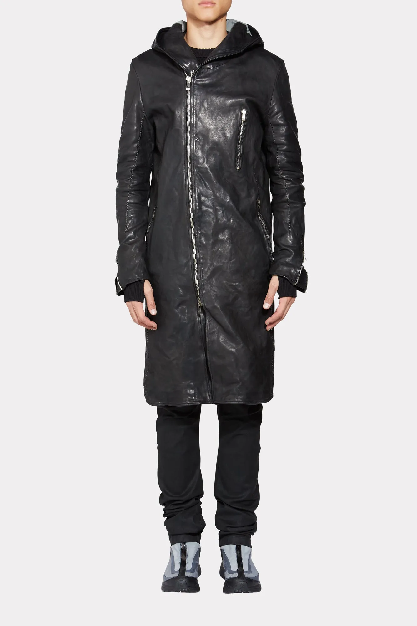 Hooded Horse Leather Coat