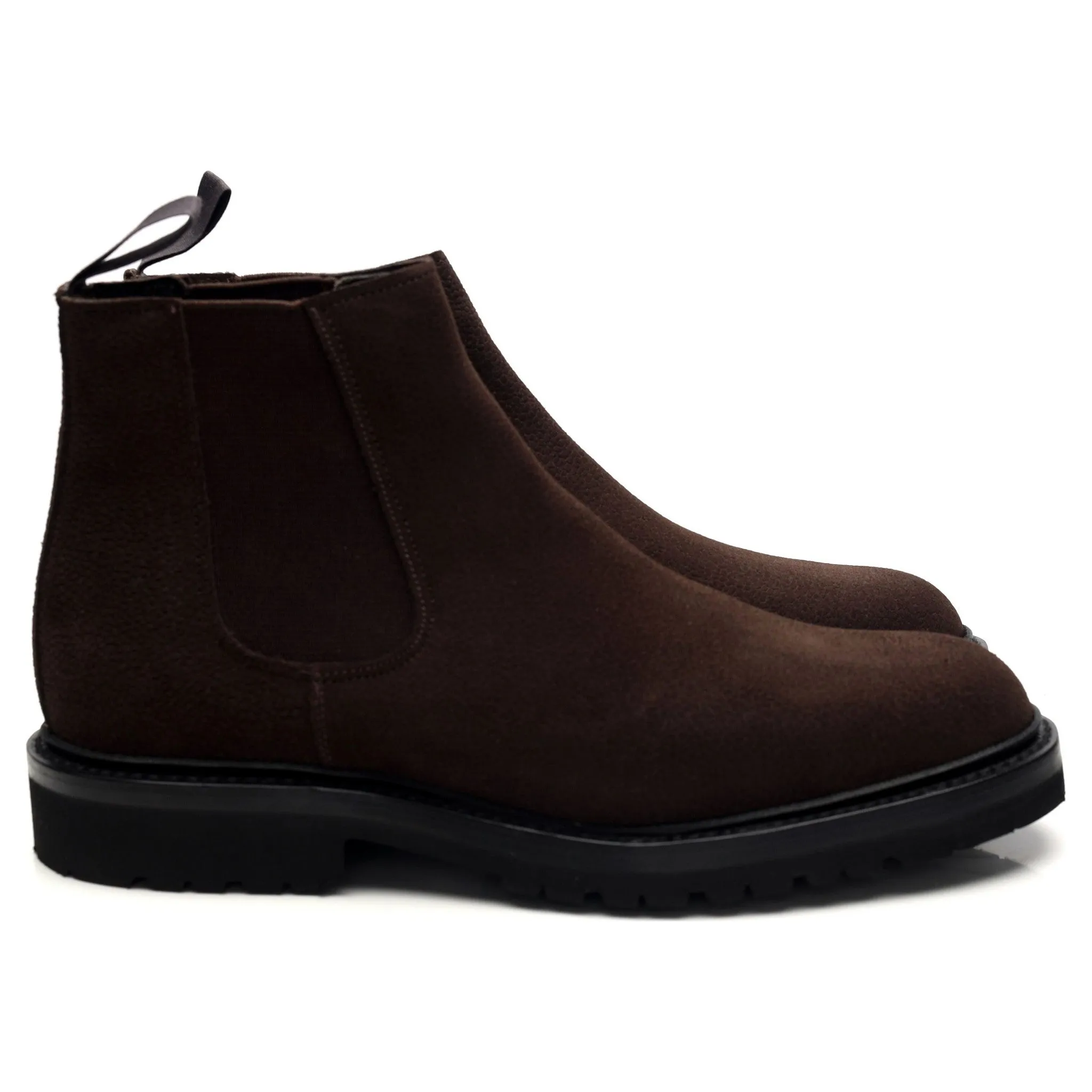 'Jason' Dark Brown Grain Suede Chelsea Boots UK 6 - 11.5