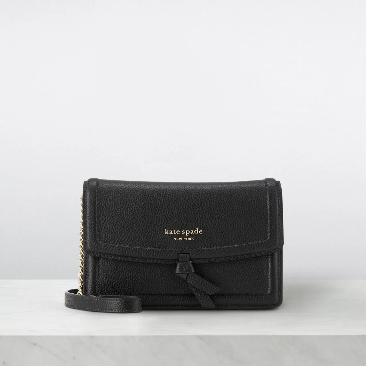 KATE SPADE NEW YORK Knott Chain Strap Crossbody Bag - Black