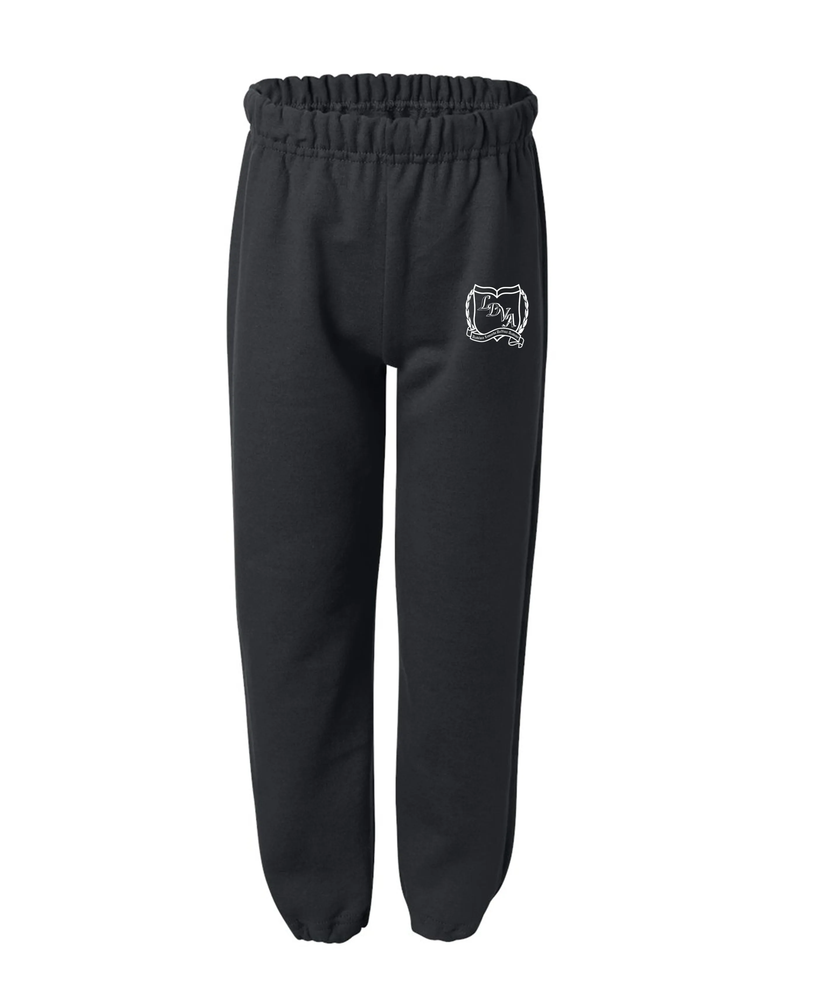 LDVA Fleece Black Jogging Pants With Elastic