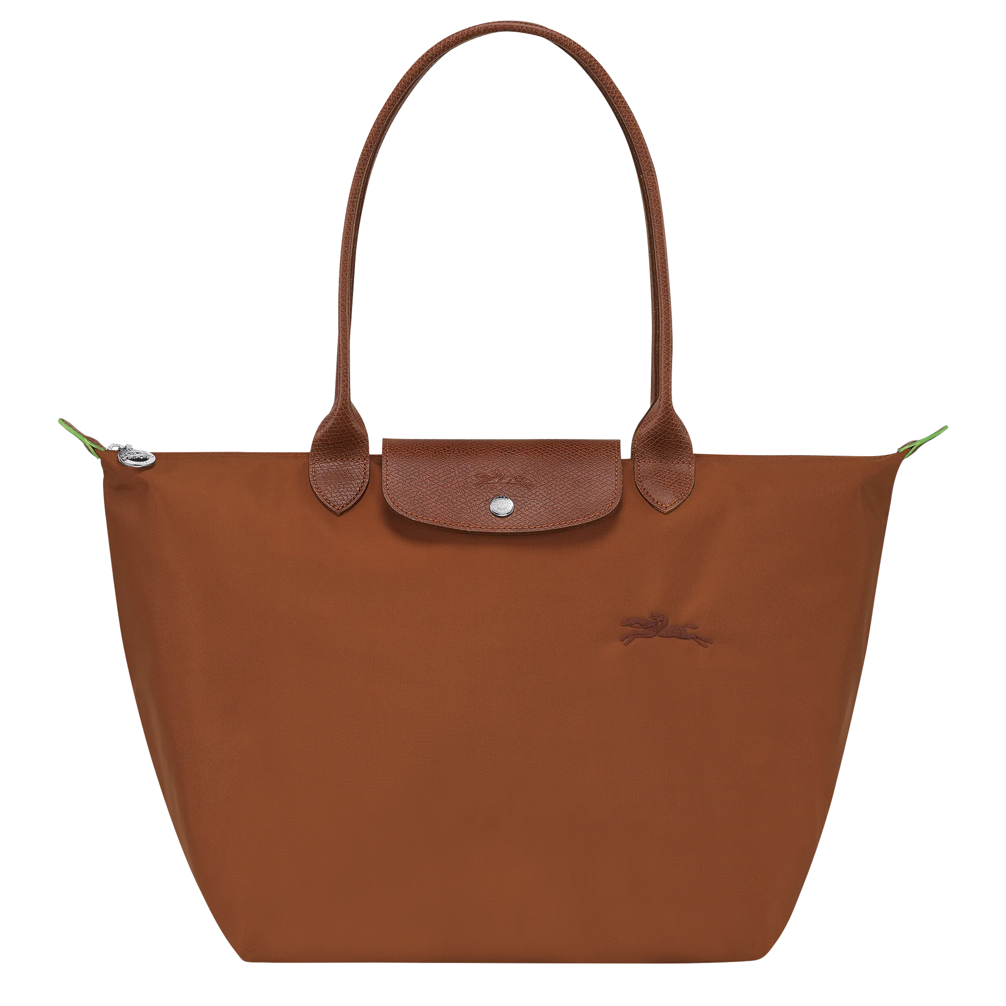 Le Pliage Green L Tote bag Cognac - Recycled canvas