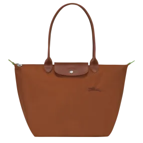 Le Pliage Green L Tote bag Cognac - Recycled canvas