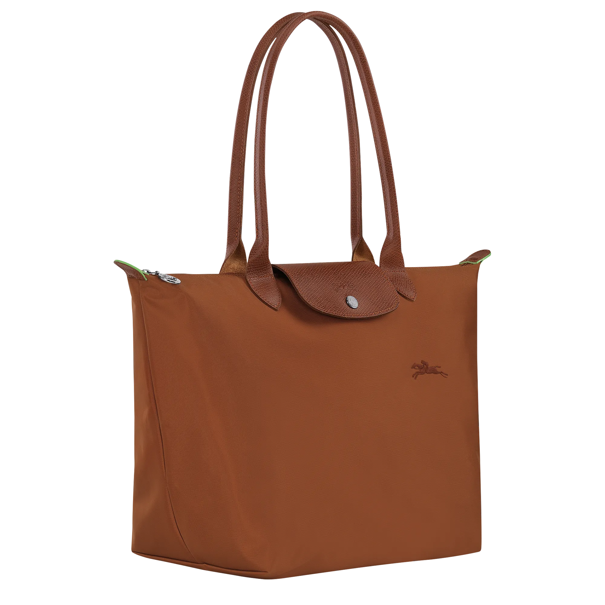 Le Pliage Green L Tote bag Cognac - Recycled canvas