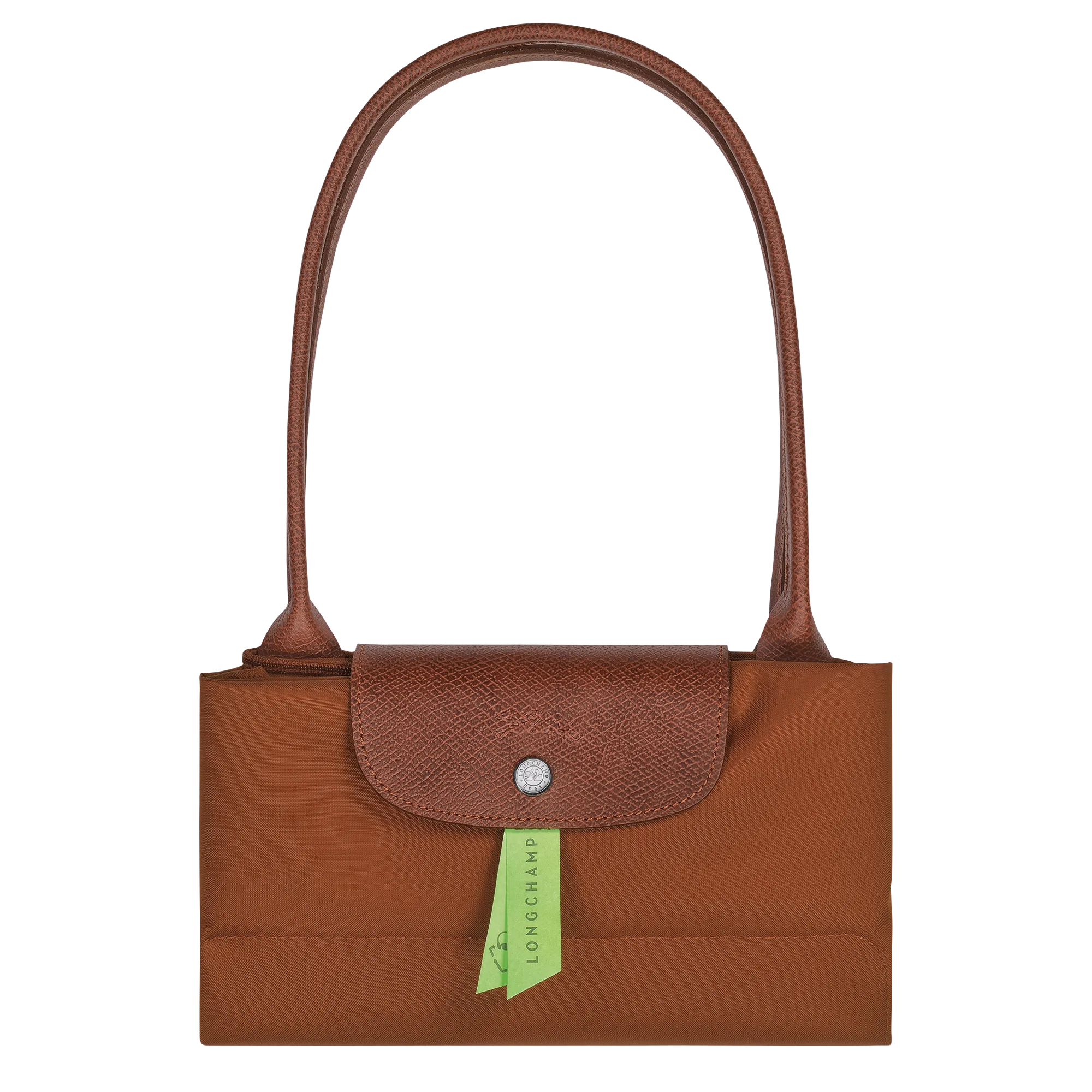 Le Pliage Green L Tote bag Cognac - Recycled canvas