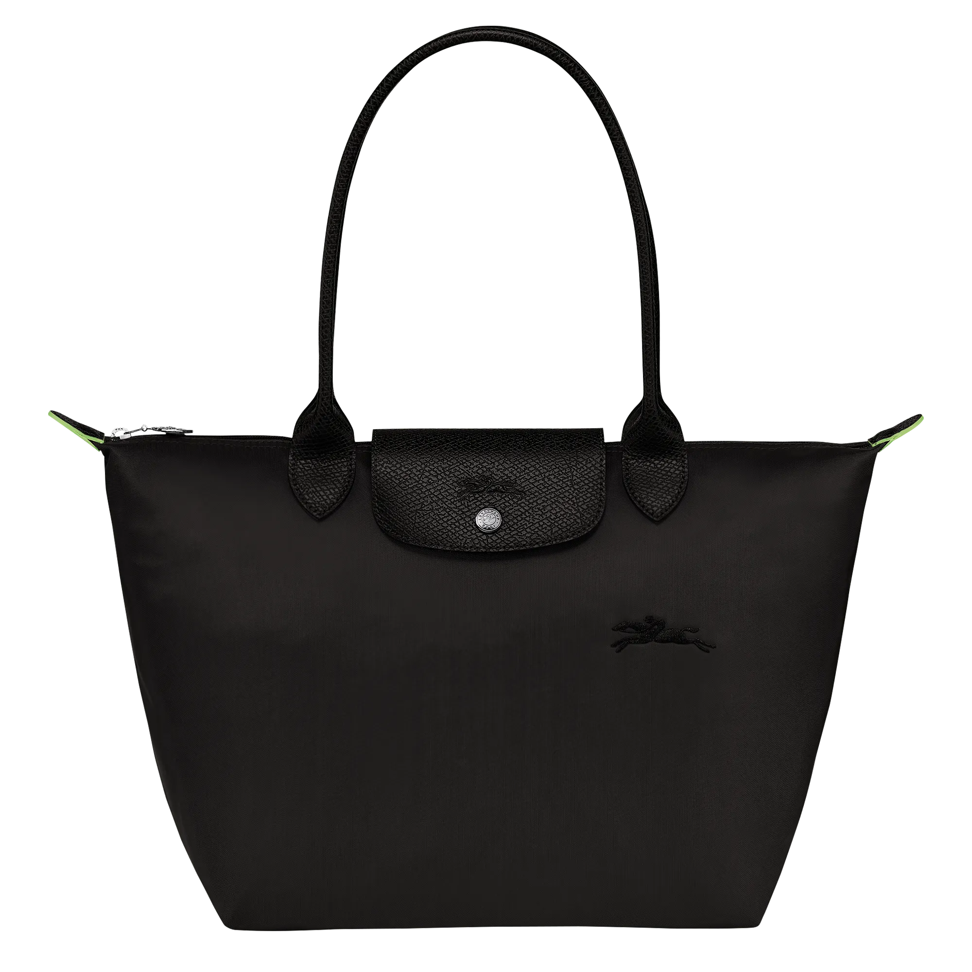 Le Pliage Green M Tote bag Black - Recycled canvas