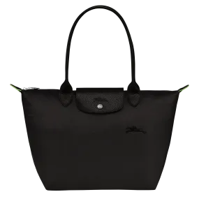 Le Pliage Green M Tote bag Black - Recycled canvas