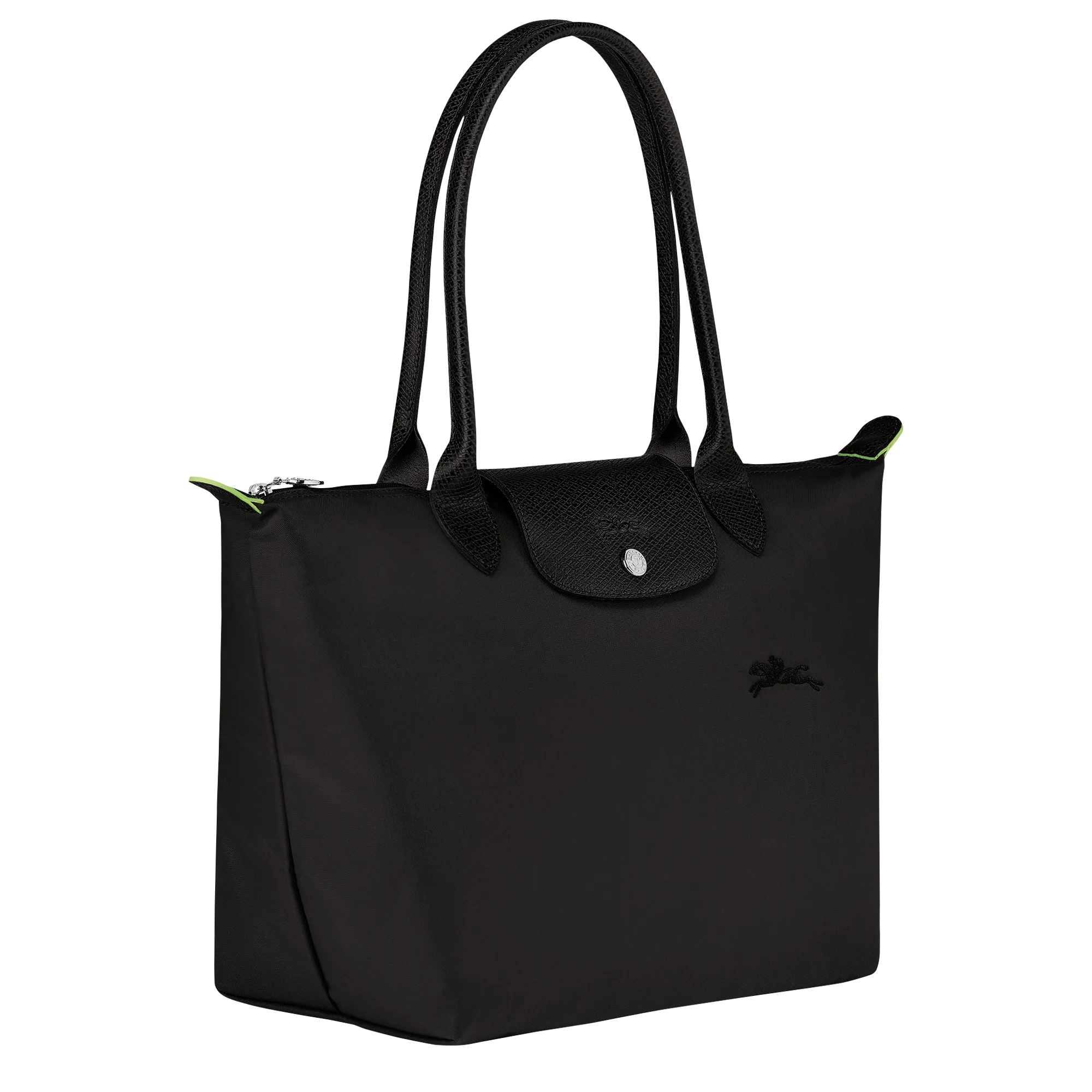 Le Pliage Green M Tote bag Black - Recycled canvas