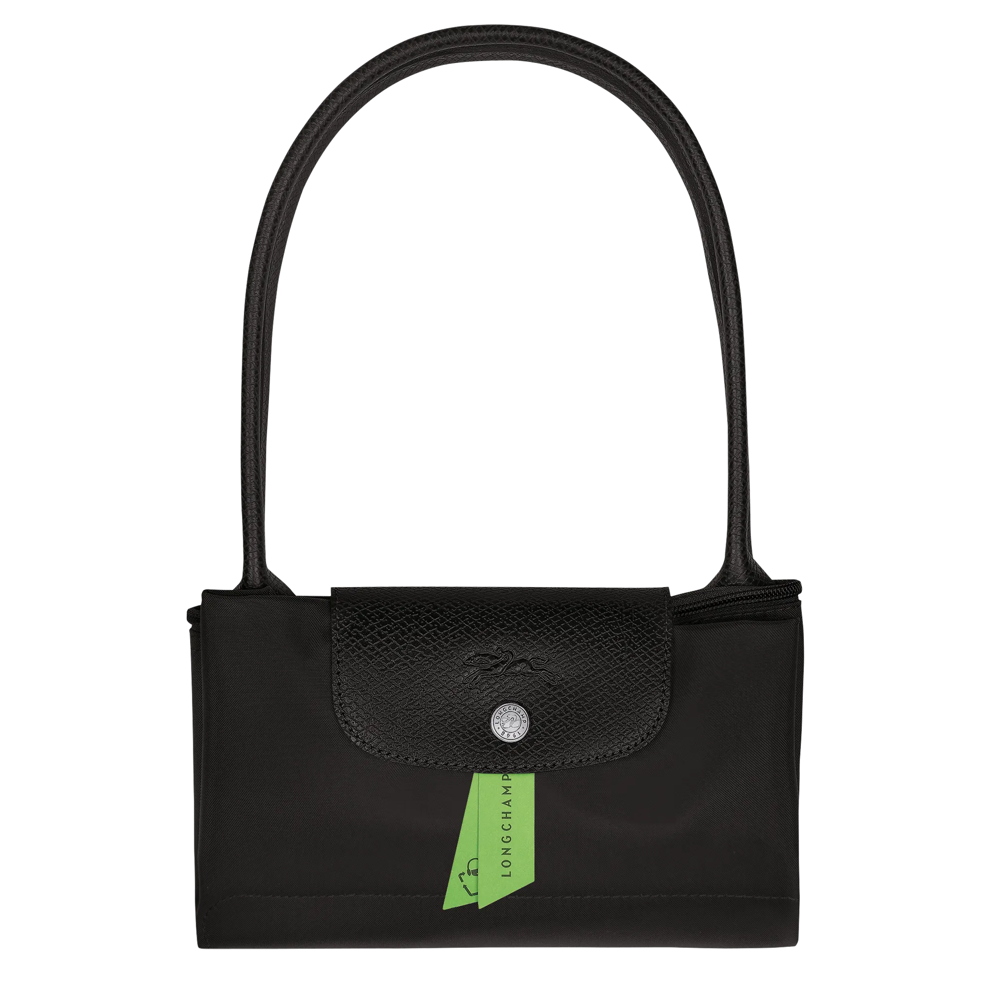 Le Pliage Green M Tote bag Black - Recycled canvas