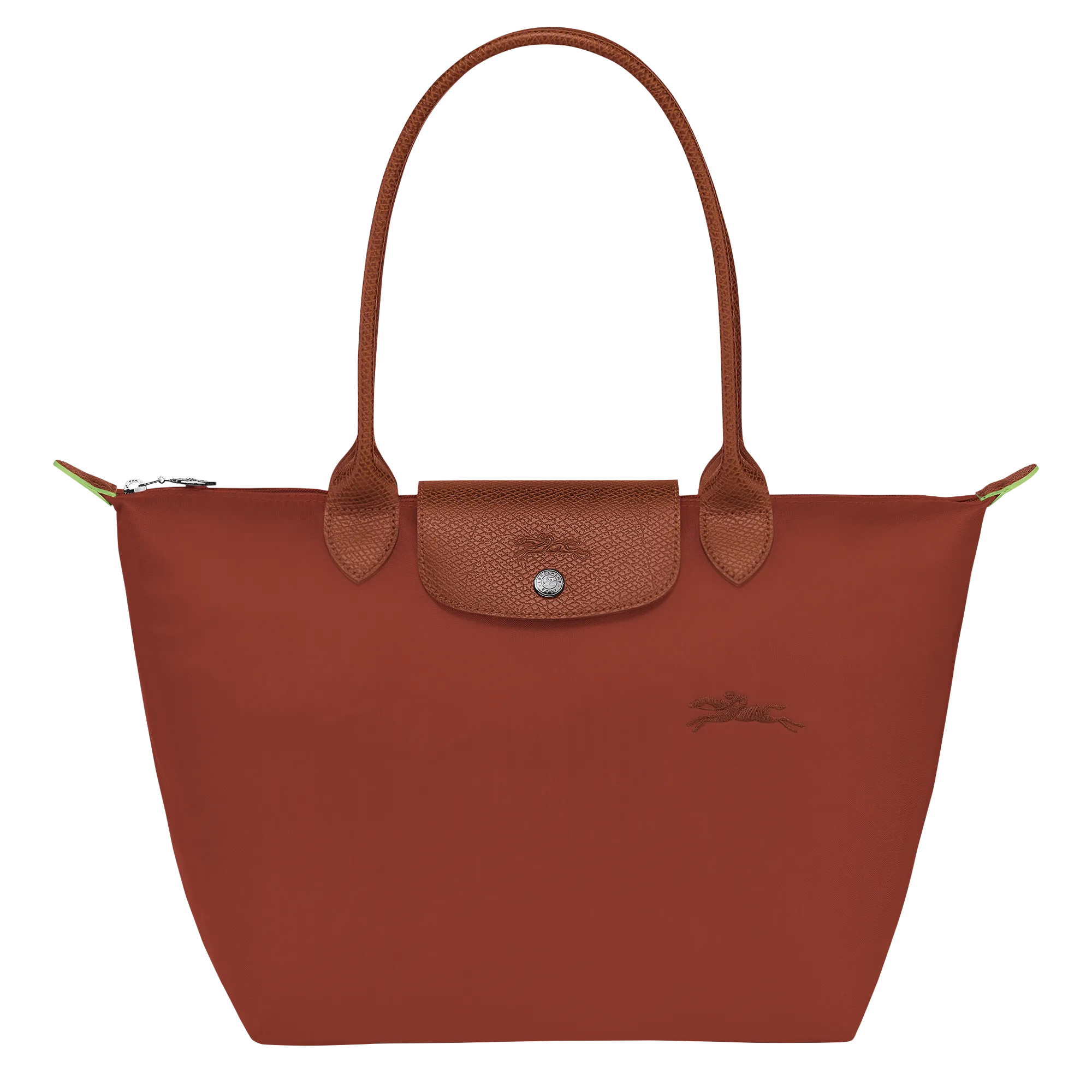 Le Pliage Green M Tote bag Chestnut - Recycled canvas