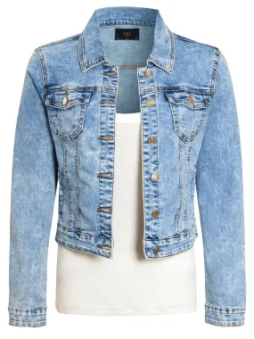 Light Blue Stretch Denim Jacket, UK Sizes 8 to 16