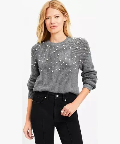 Loft Petite Pearlized Raglan Sweater