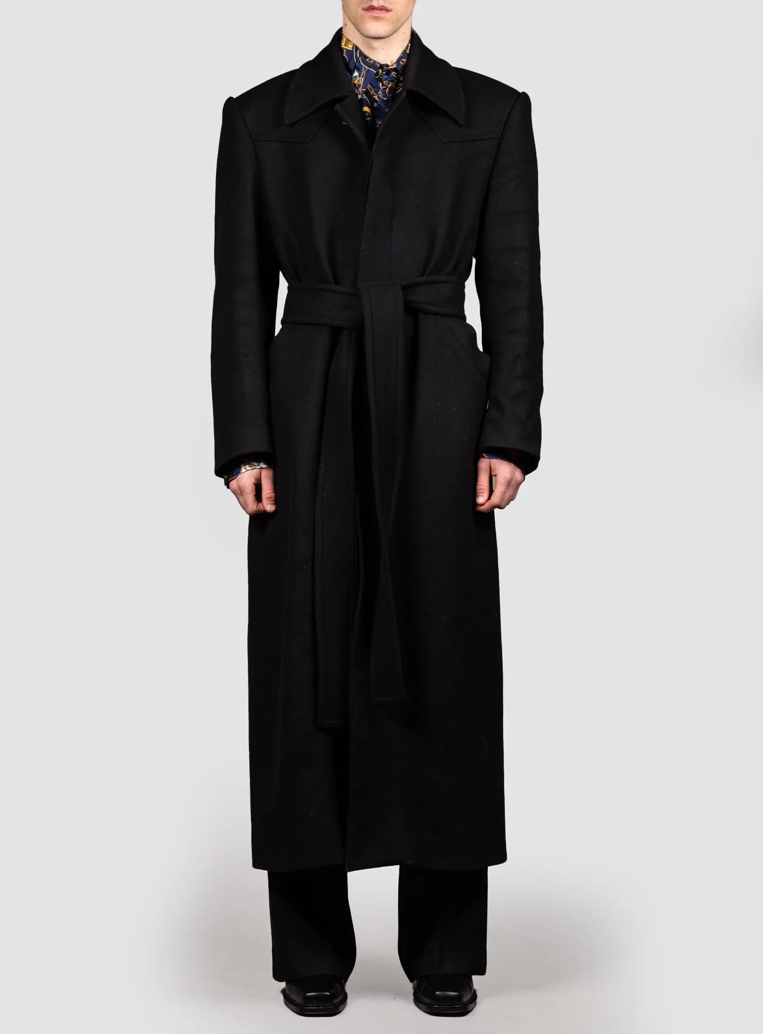 LONG EGONIC COAT BLACK THICK WOOL