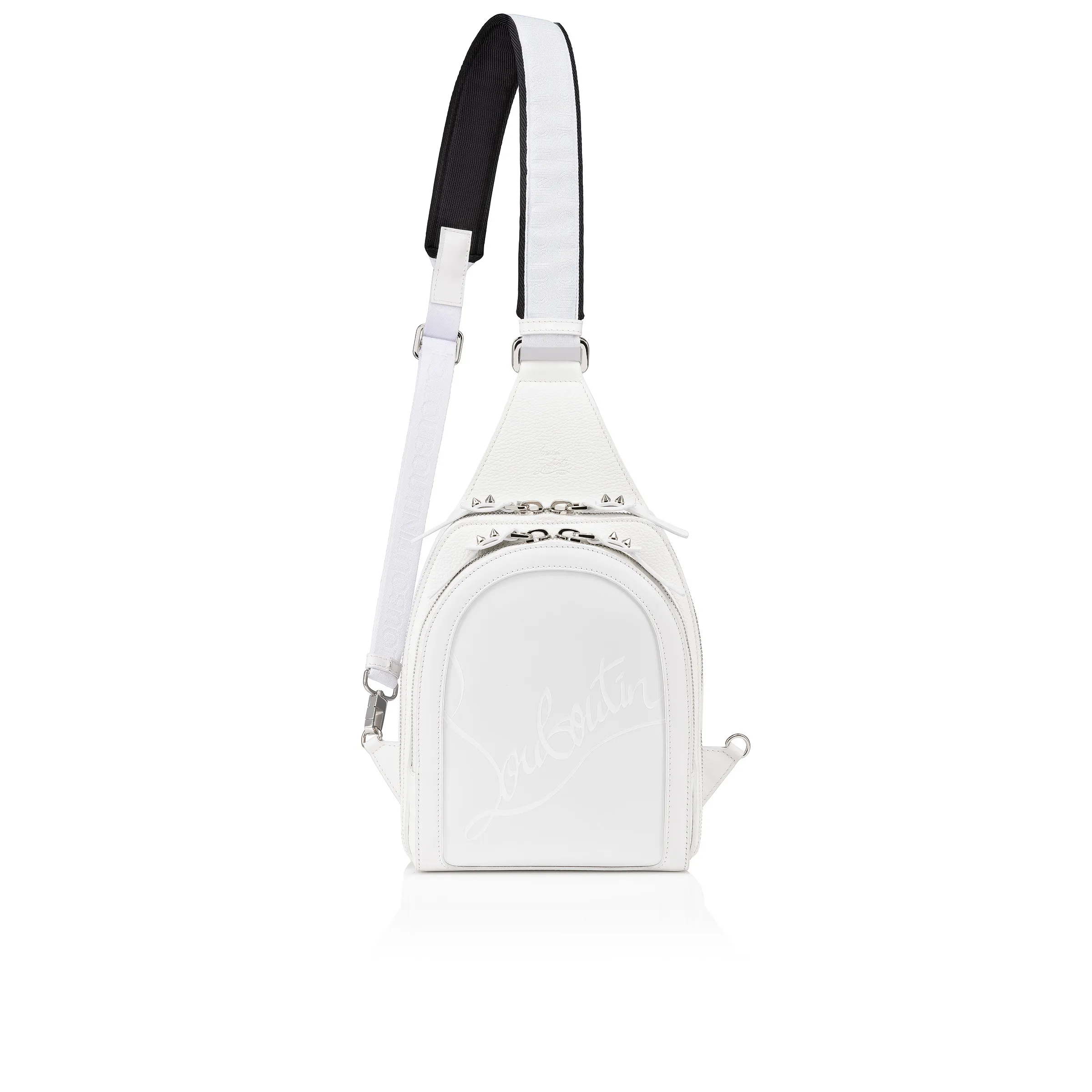 Loubifunk Backpack - Grained calf leather and smooth calf leather - White