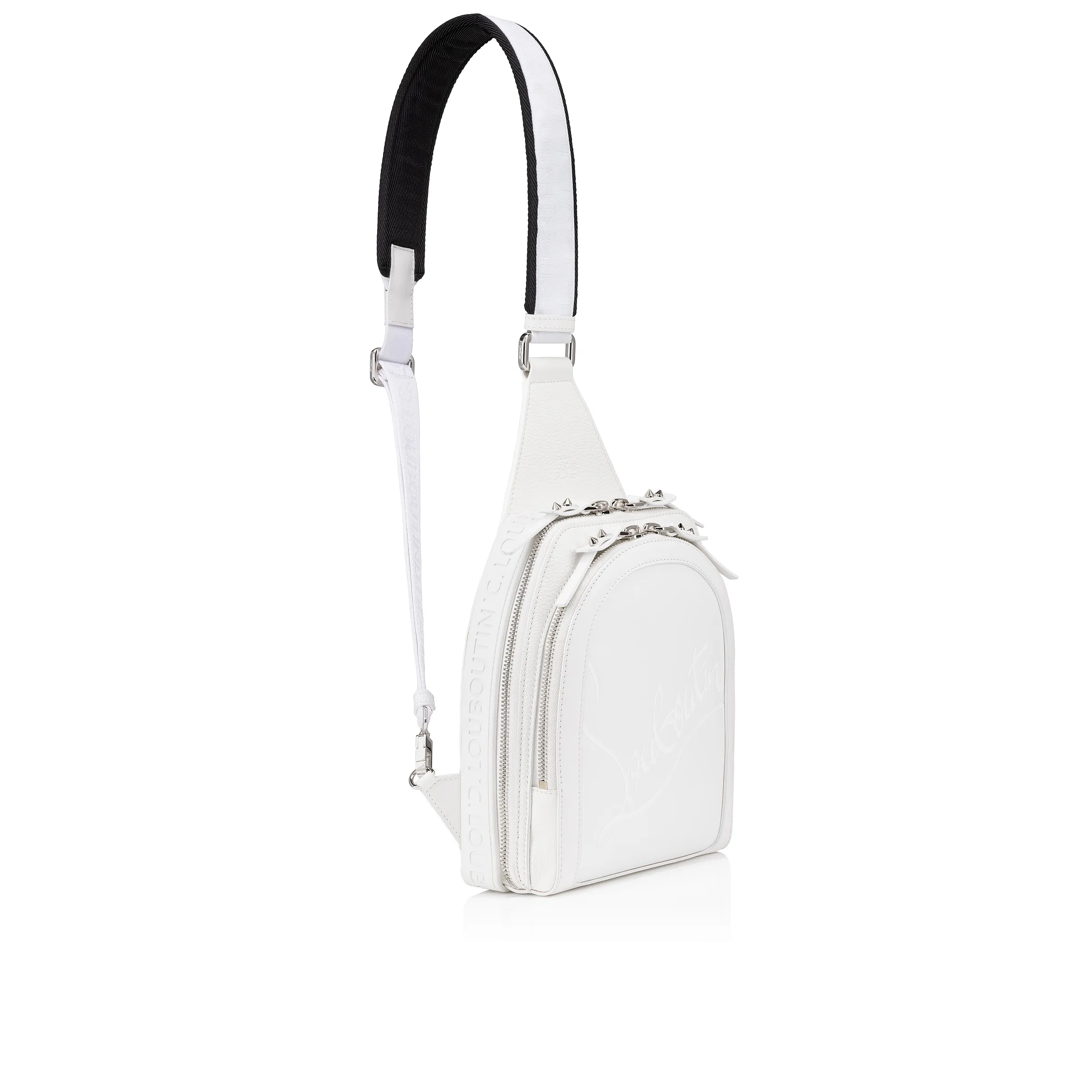 Loubifunk Backpack - Grained calf leather and smooth calf leather - White