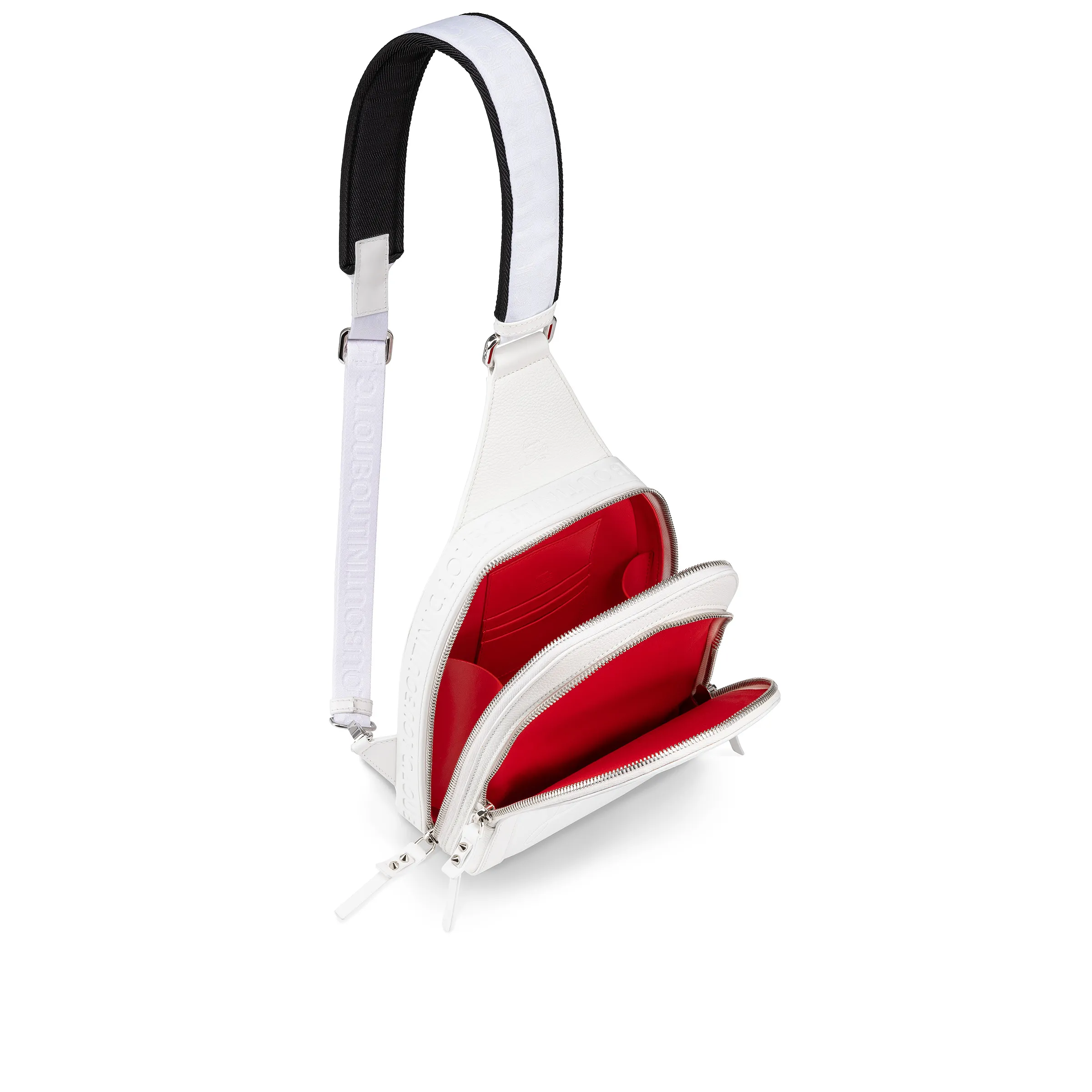 Loubifunk Backpack - Grained calf leather and smooth calf leather - White