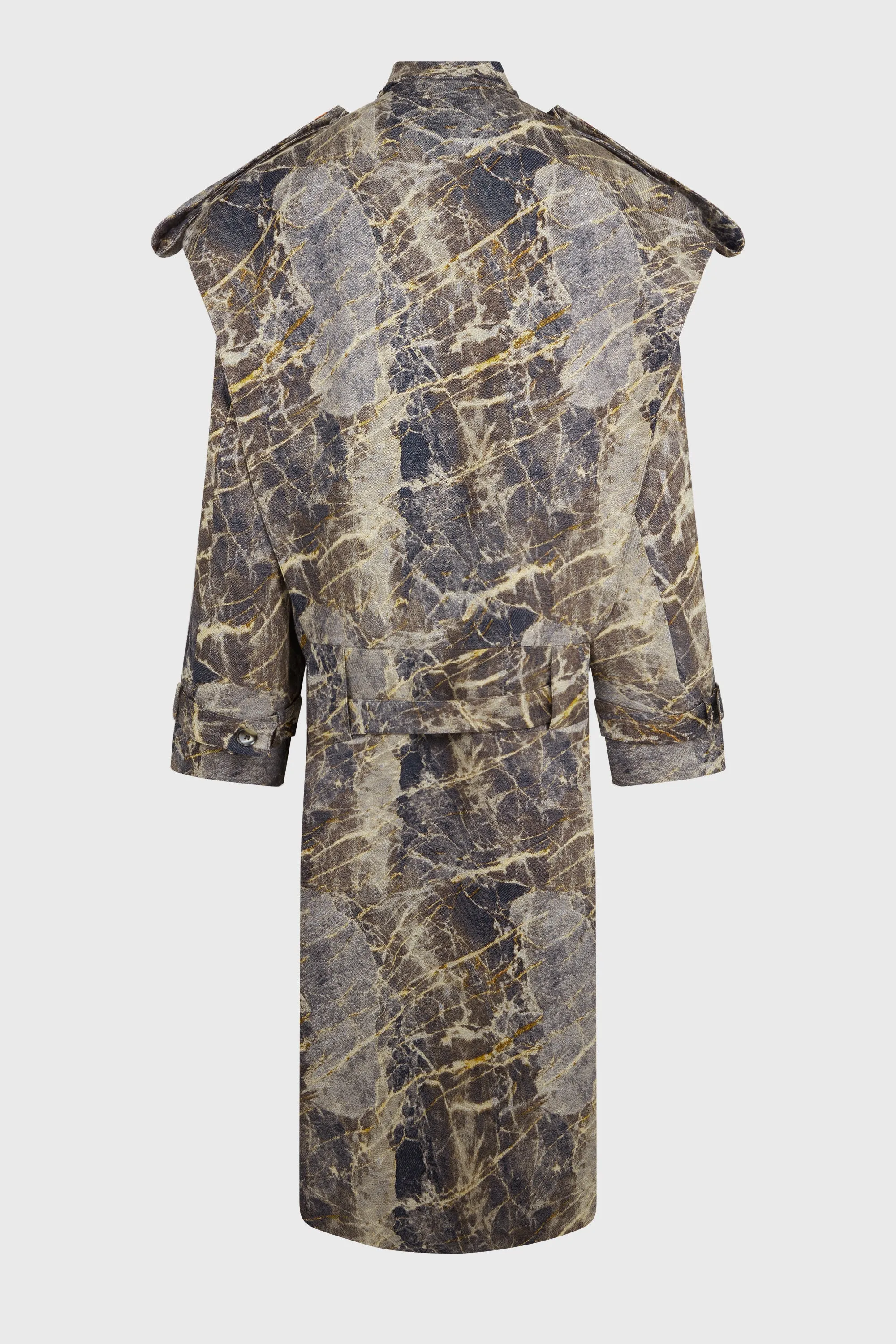 MARBLED JACQUARD LONG COAT