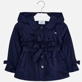 Mayoral 3415-085 Kids Girl Ruffle Windbreaker Jacket in Navy