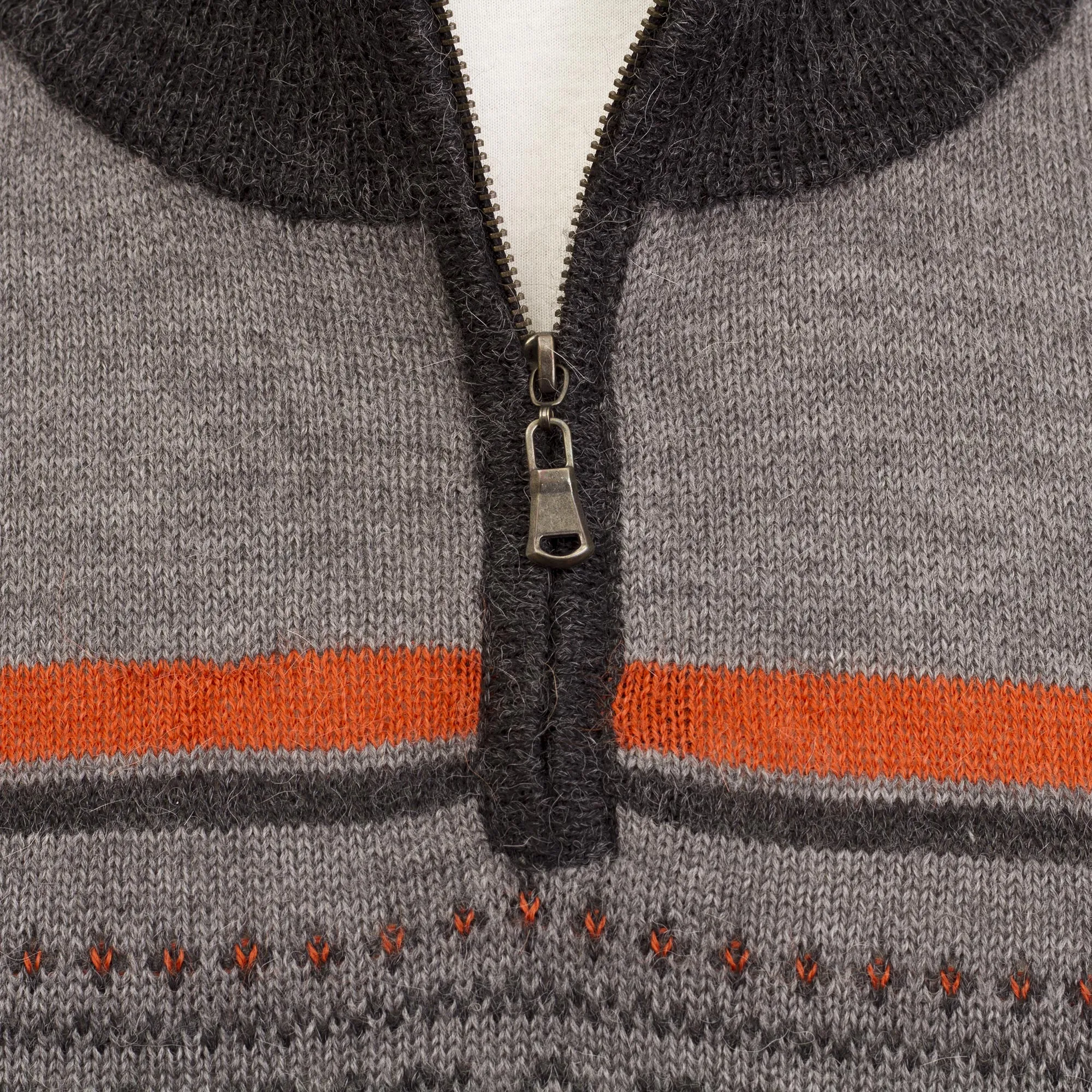 Men's Grey 100% Alpaca Pullover from Peru, 