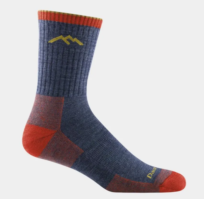 Men's Hiker Micro Crew Midweight Hiking Sock with Cushion - Denim