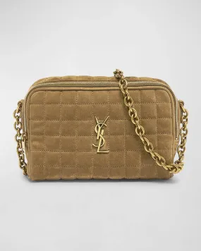 Mini YSL Camera Crossbody Bag in Quilted Suede 