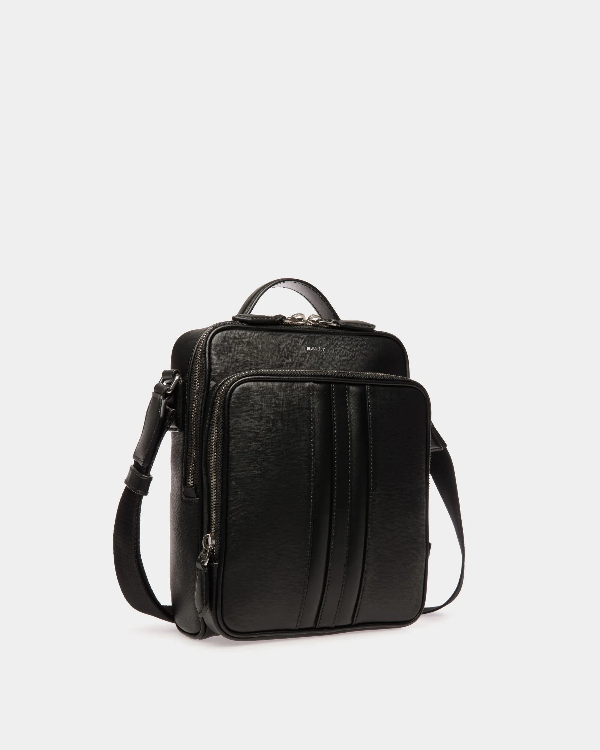 Mythos Crossbody Bag In Black Recycled Leather 