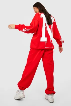 New York Printed Sweater Tracksuit