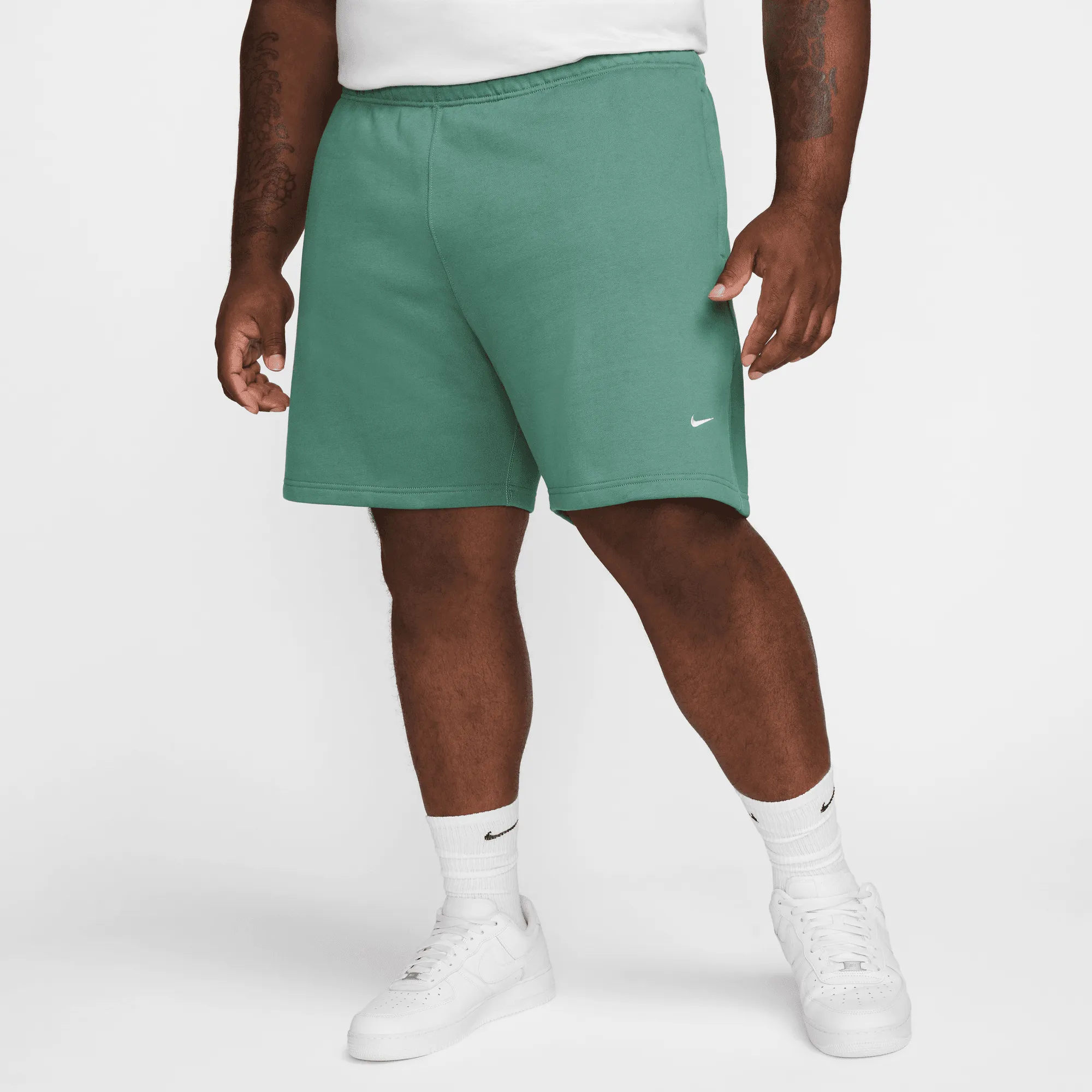 Nike Solo Swoosh Green Fleece Shorts