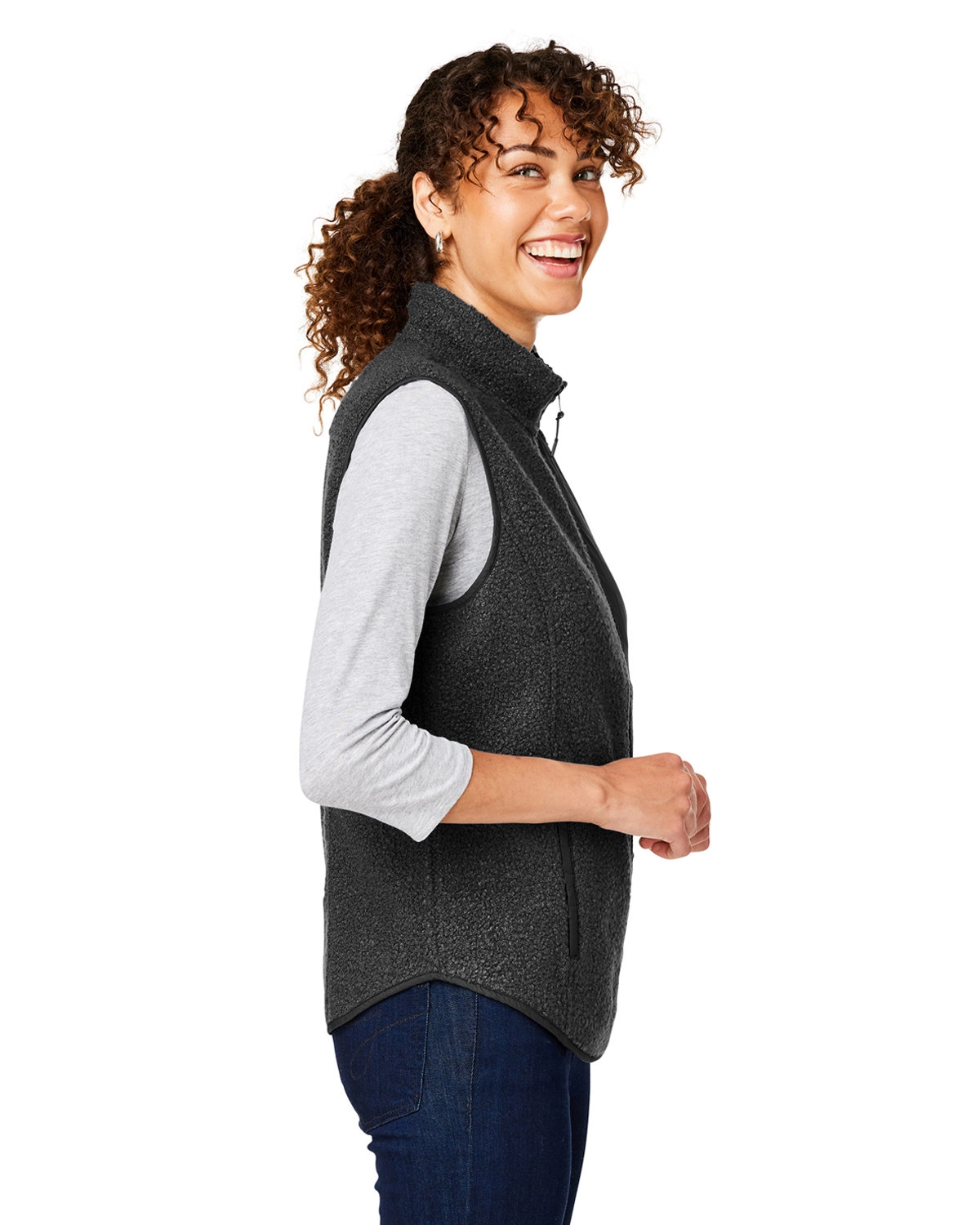 North End NE714W Ladies' Aura Sweater Fleece Vest SKU: NE714W