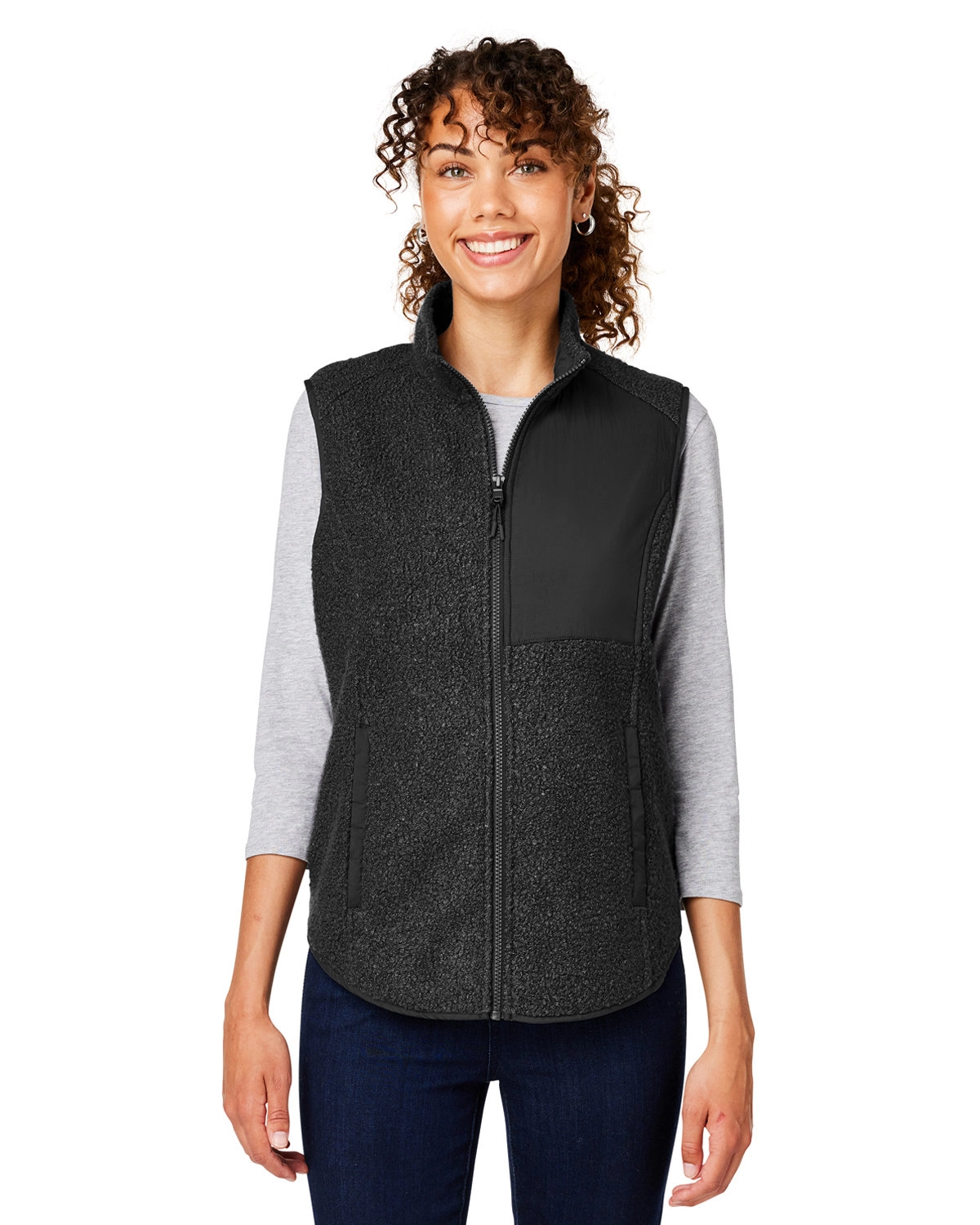 North End NE714W Ladies' Aura Sweater Fleece Vest SKU: NE714W