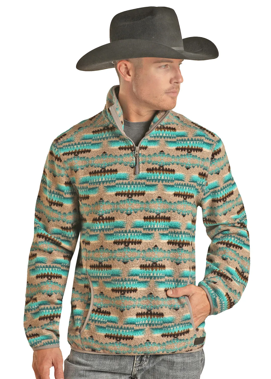 Panhandle Slim Mens Aztec Teal Pullover