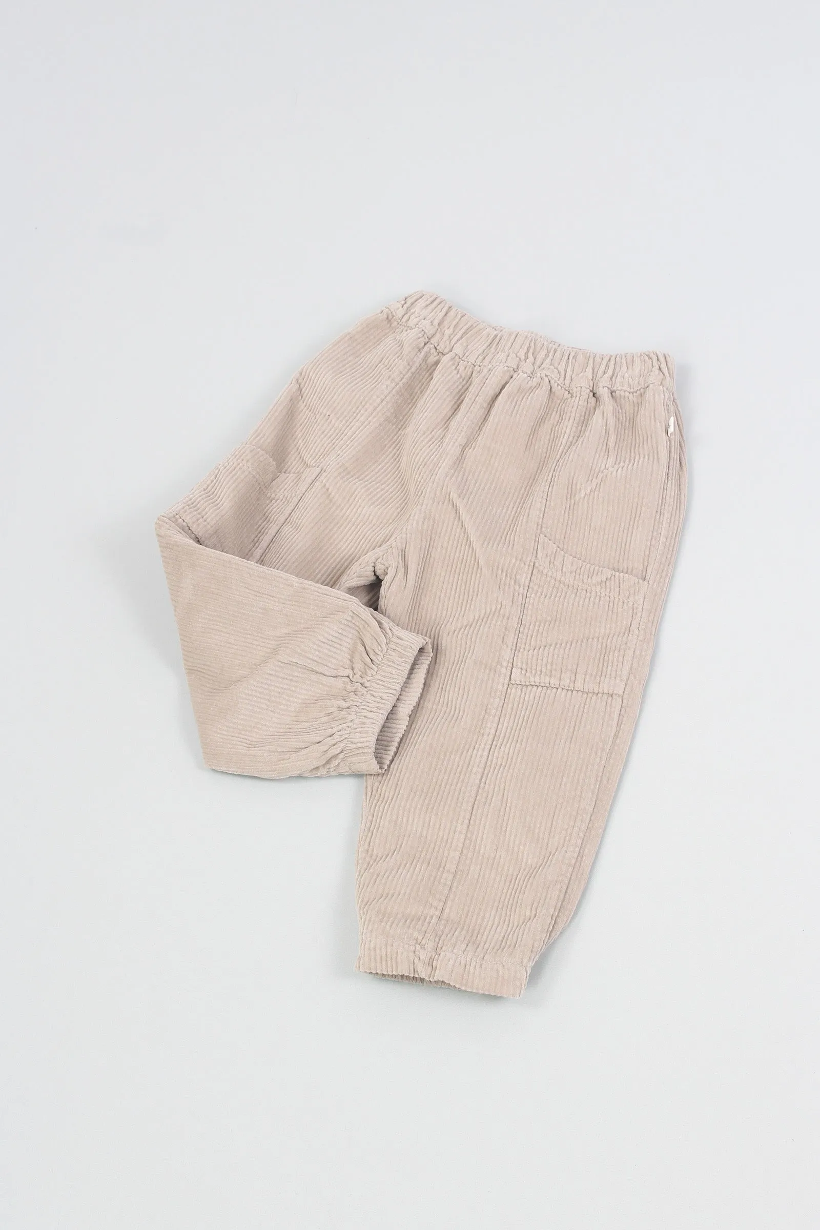 Pantalone Cargo Velluto Taupe