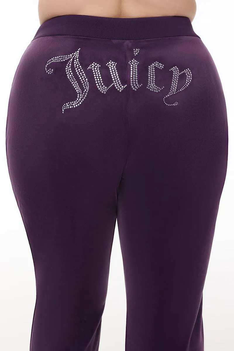 Plus-Size OG Big Bling Velour Track Pants