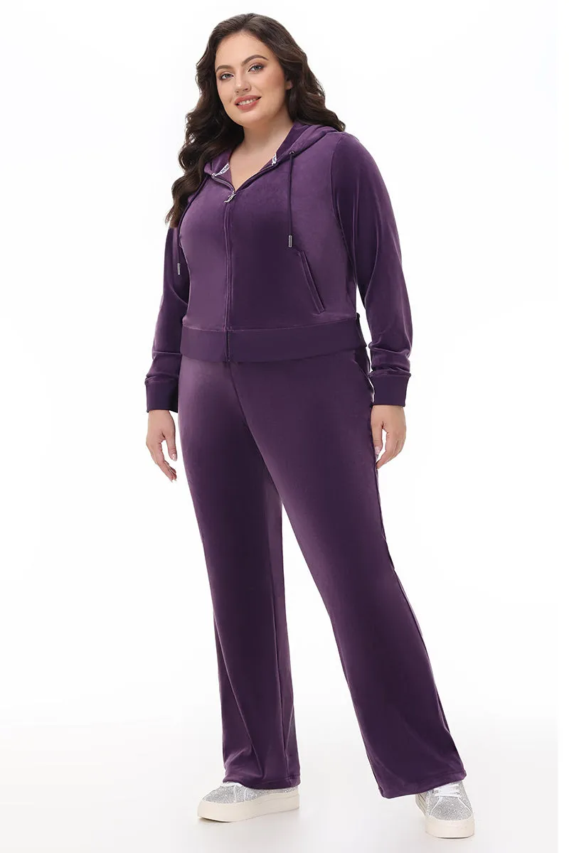 Plus-Size OG Big Bling Velour Track Pants