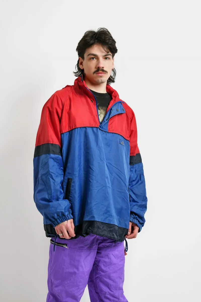 Retro hooded windbreaker mens