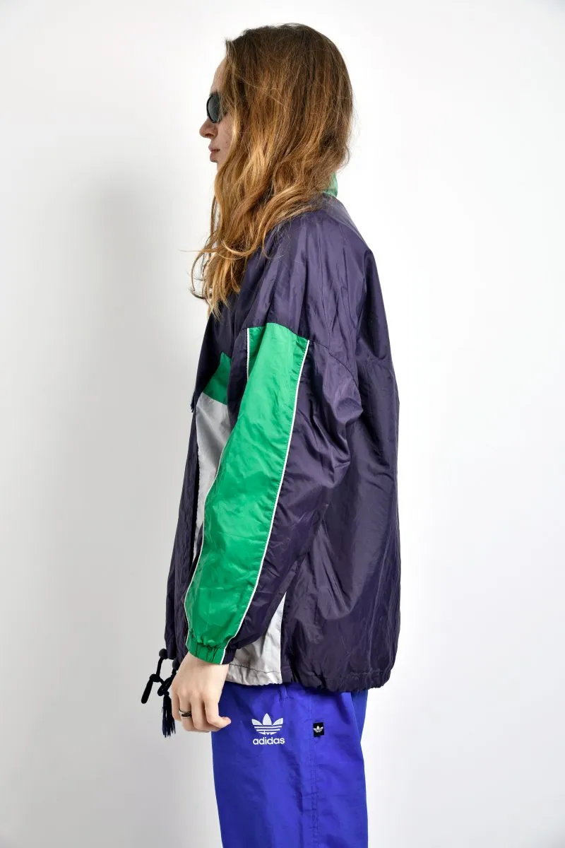 Retro windbreaker mens blue