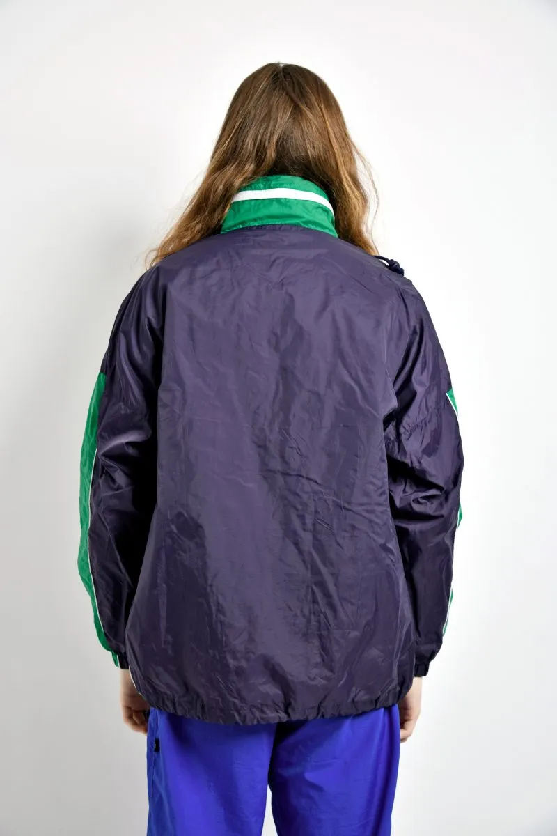 Retro windbreaker mens blue