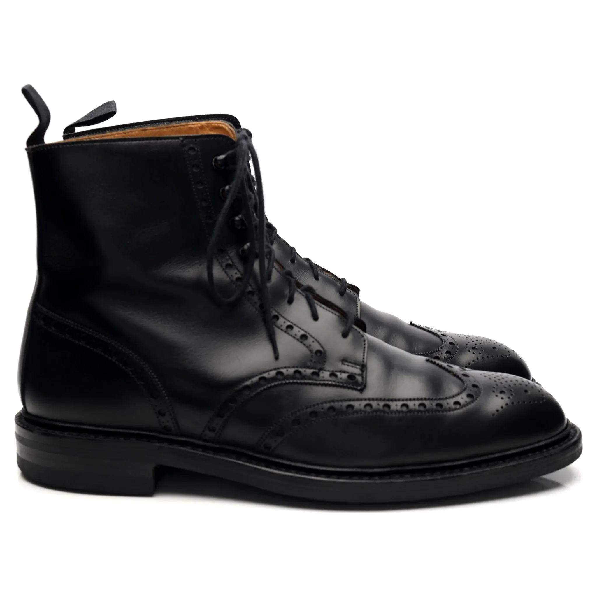 'Skye 3' Black Leather Brogue Boots UK 9 E