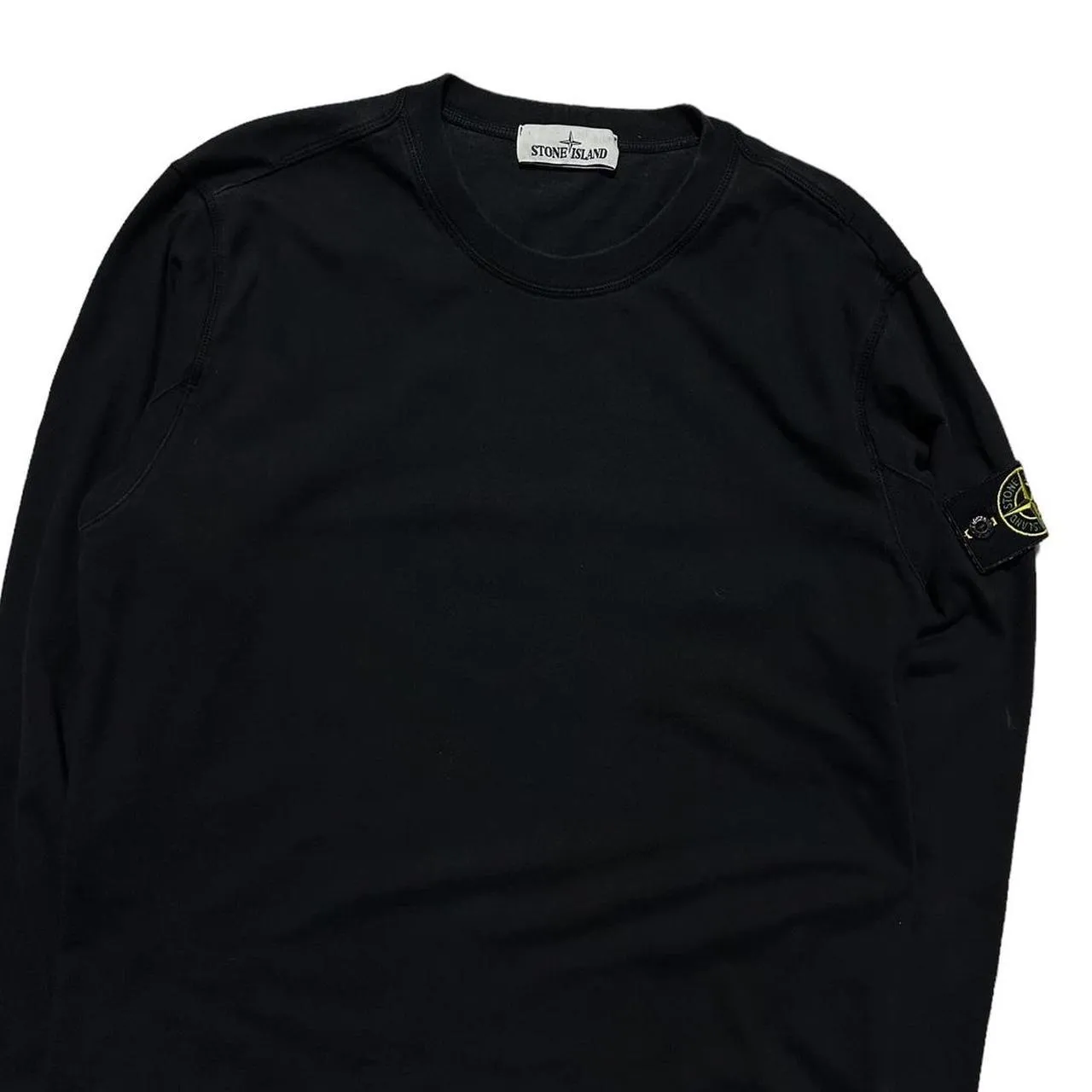 Stone Island Black Pullover Thin Crewneck