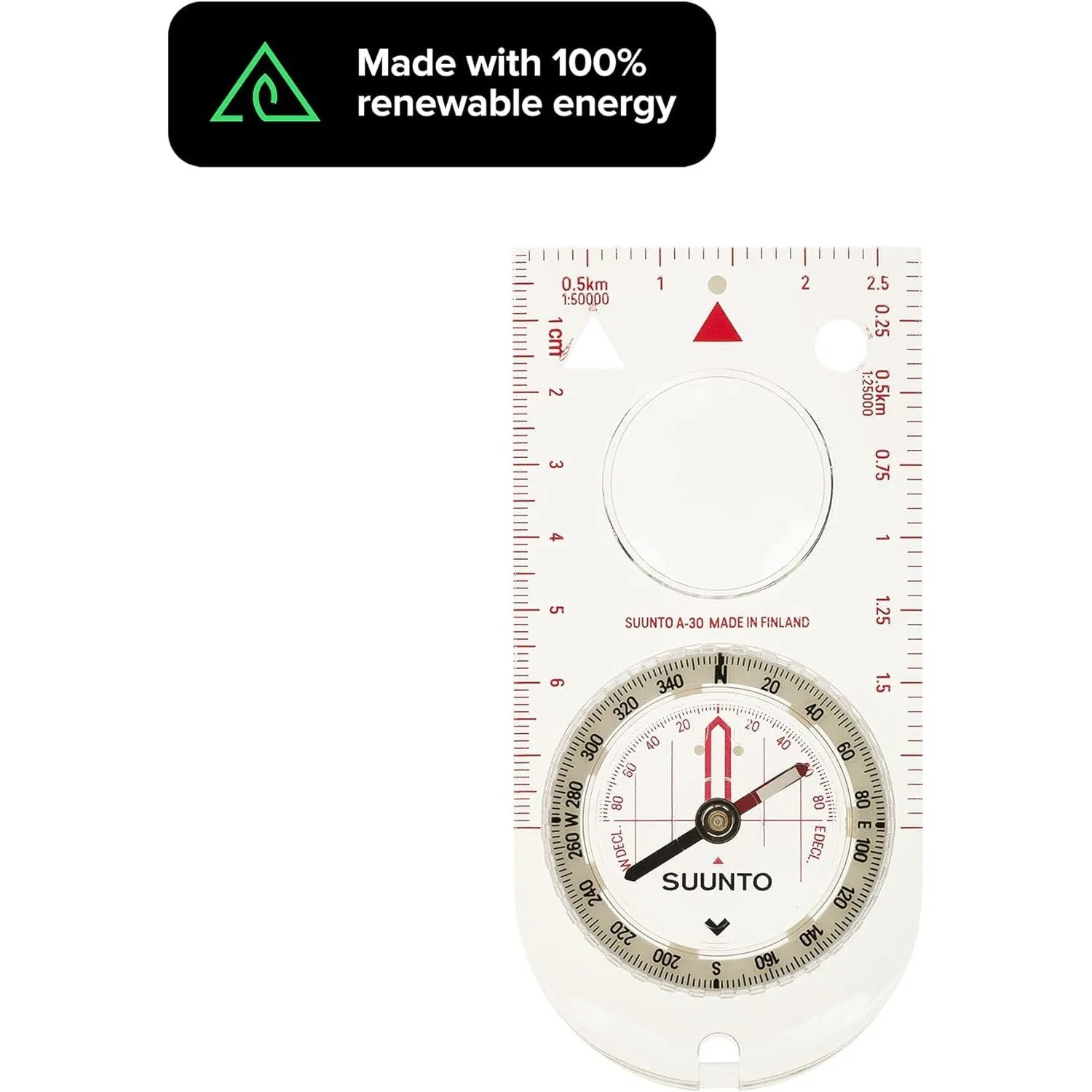 SUUNTO A-30 Compass: Compact, hiking compass with luminous markings in low light