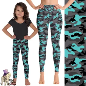 Teal Camo Leggings