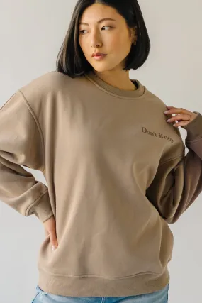 The Don't Know, Don't Care Pullover in Taupe