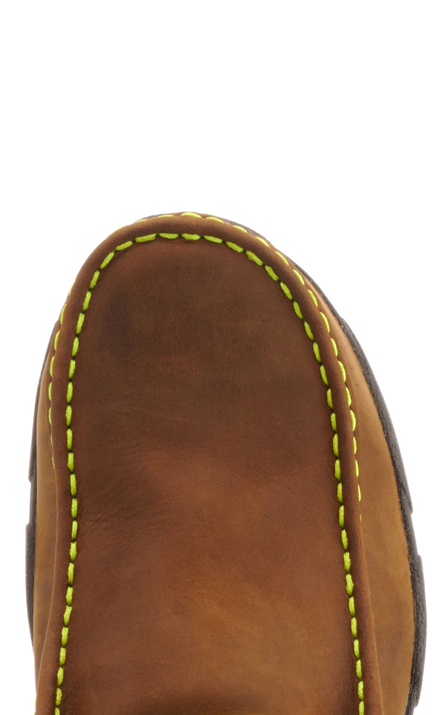 Twisted X Men's Distressed Brown with Neon Yellow Laces Chukka Driving Moc Steel Toe Work Shoe