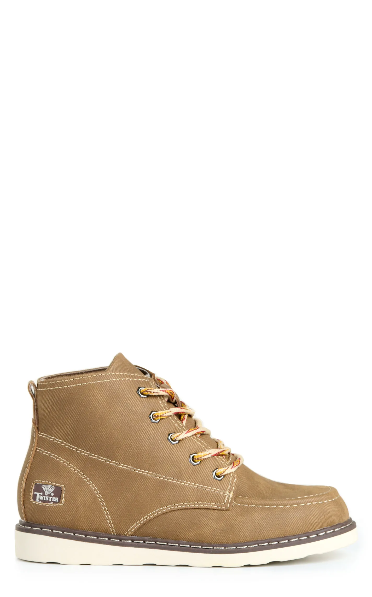 Twister Kids' Clyde Brown Moc Toe Lace Up Chukka Shoe